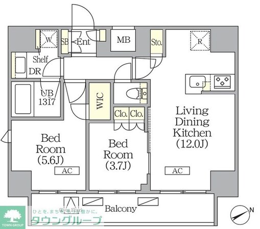 ジオエント町屋の物件間取画像